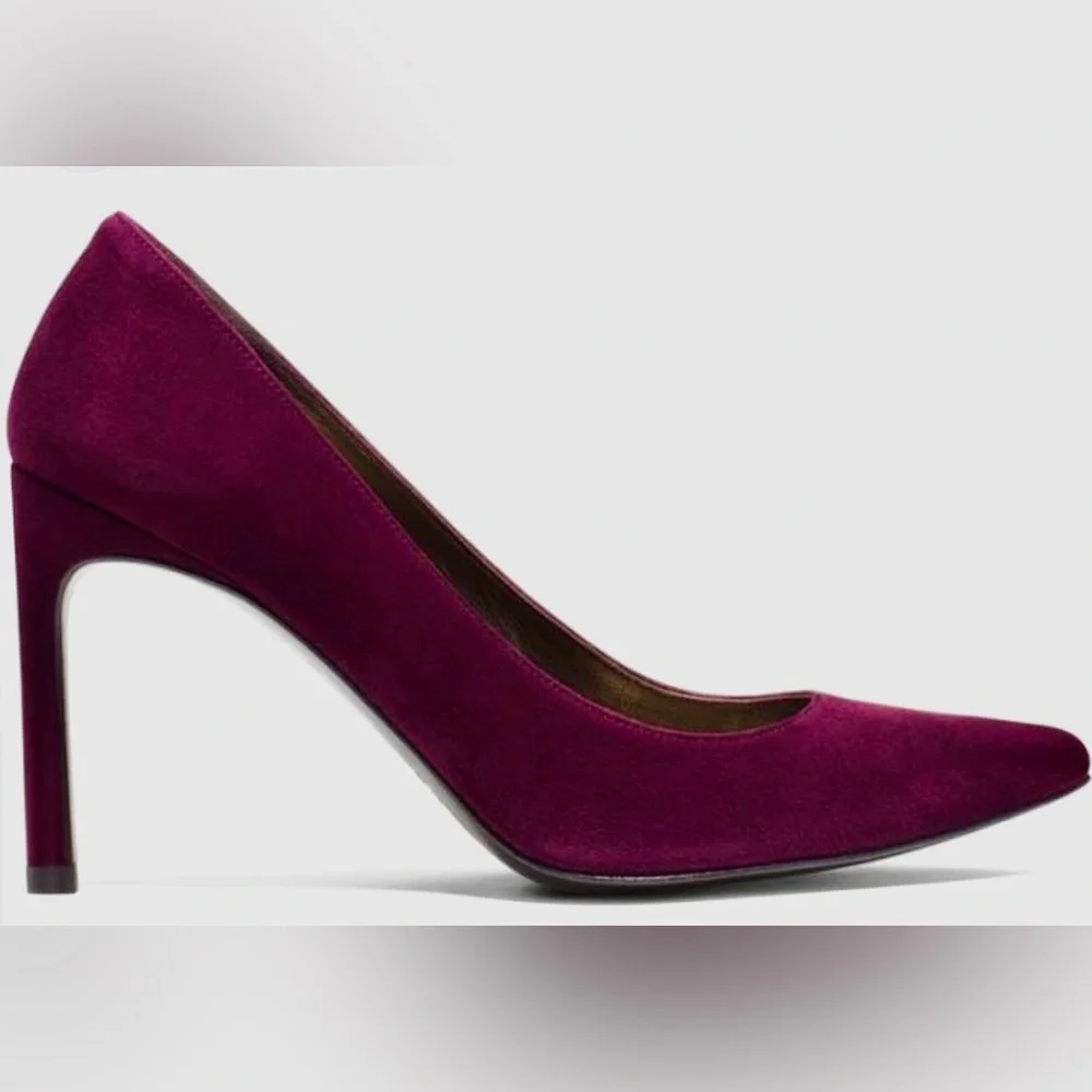Stuart Weitzman HEIST Bordeaux Suede Pumps‎ women’s heels Sz 12  W New